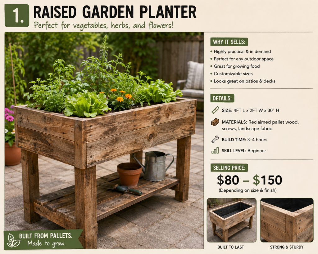 raised planters made from pallets