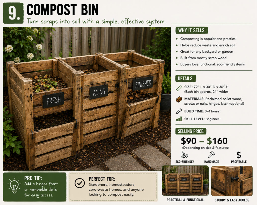 compost binds made from old pallets