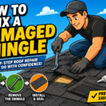 prying up a damaged shingle