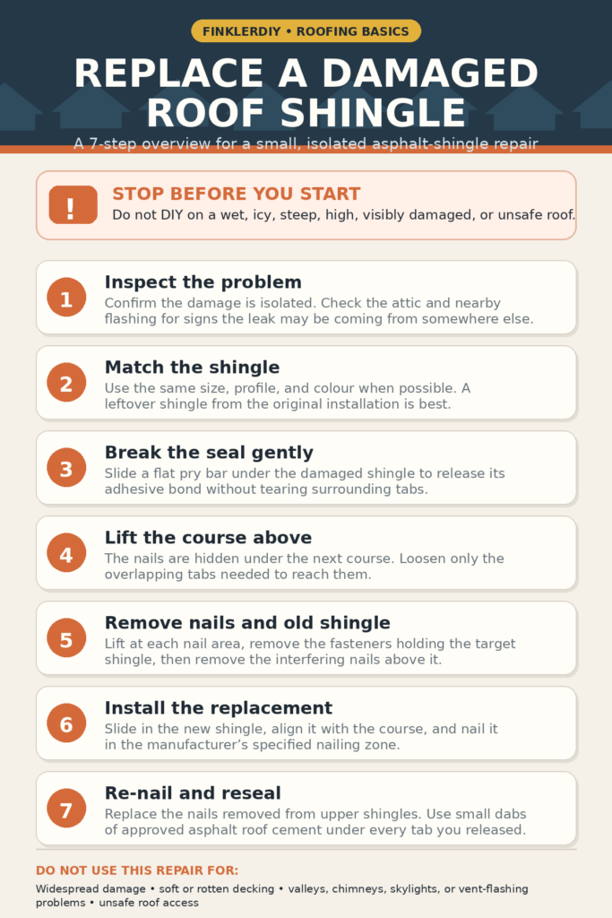 Repairing shingles step by step